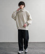 コットンタッチ裏起毛ドルマンスリーブハイネックトレーナースウェット 14983