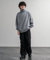 コットンタッチ裏起毛ドルマンスリーブハイネックトレーナースウェット 14983