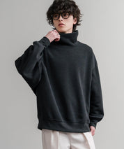 コットンタッチ裏起毛ドルマンスリーブハイネックトレーナースウェット 14983