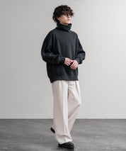 コットンタッチ裏起毛ドルマンスリーブハイネックトレーナースウェット 14983