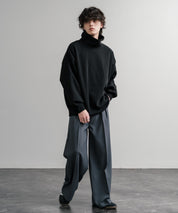 コットンタッチ裏起毛ドルマンスリーブハイネックトレーナースウェット 14983