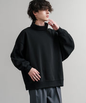 コットンタッチ裏起毛ドルマンスリーブハイネックトレーナースウェット 14983