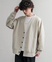 コットンタッチ裏起毛Vネックカーディガン 14984