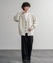 コットンタッチ裏起毛Vネックカーディガン 14984