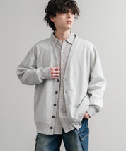 コットンタッチ裏起毛Vネックカーディガン 14984