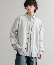 コットンタッチ裏起毛Vネックカーディガン 14984