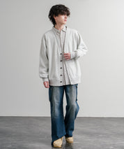 コットンタッチ裏起毛Vネックカーディガン 14984