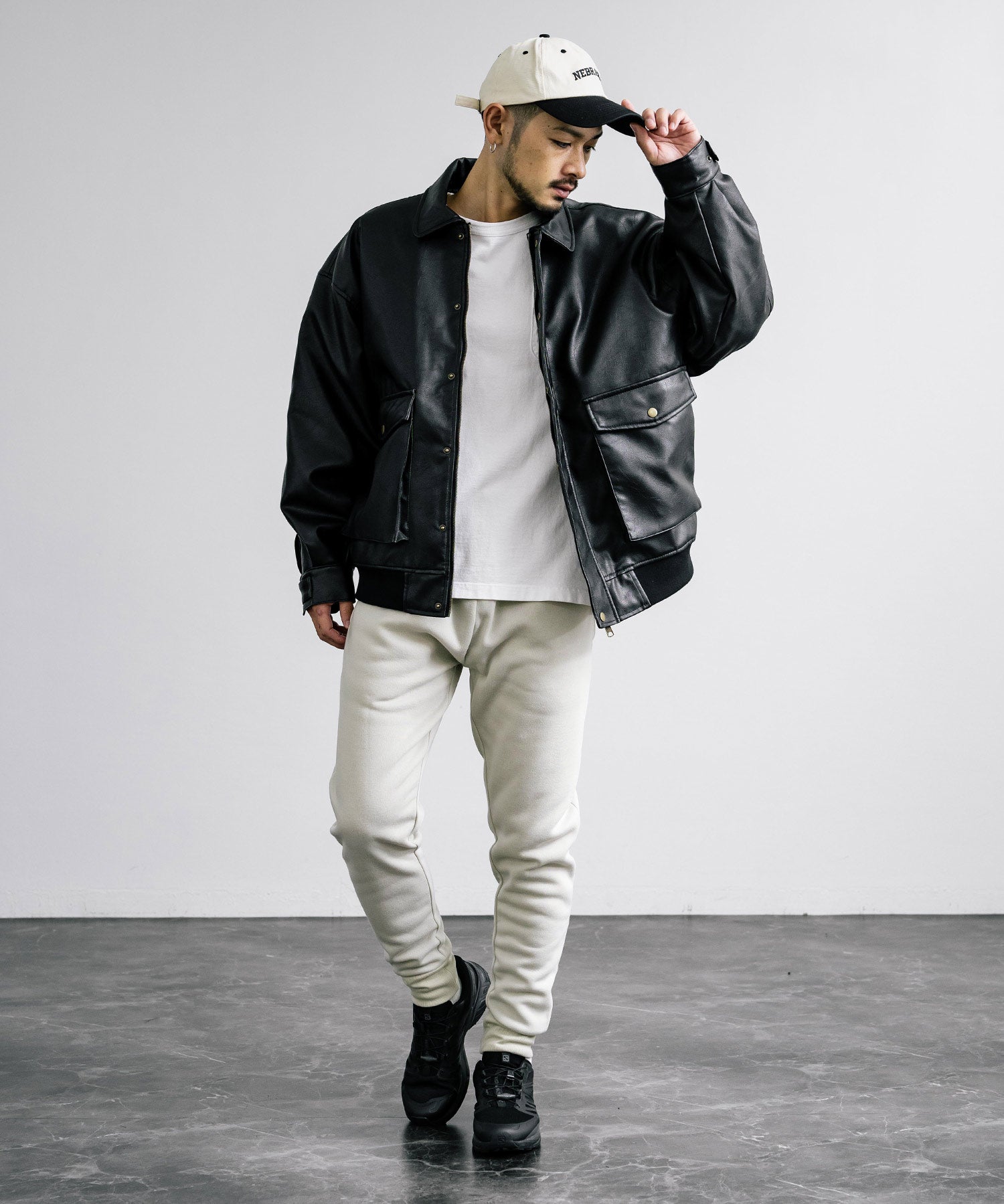 綿タッチ裏起毛イージージョガーパンツ/コットンタッチスウェットパンツ 14985