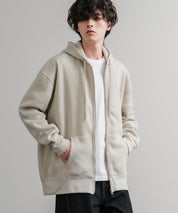 オーバーサイズ裏起毛フルジップ綿タッチパーカー 14987