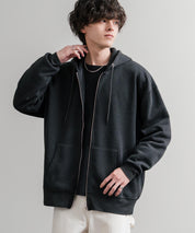 オーバーサイズ裏起毛フルジップ綿タッチパーカー 14987