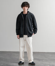 オーバーサイズ裏起毛フルジップ綿タッチパーカー 14987