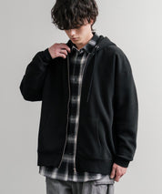 オーバーサイズ裏起毛フルジップ綿タッチパーカー 14987