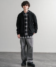 オーバーサイズ裏起毛フルジップ綿タッチパーカー 14987