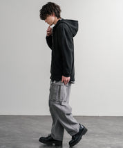 オーバーサイズ裏起毛フルジップ綿タッチパーカー 14987