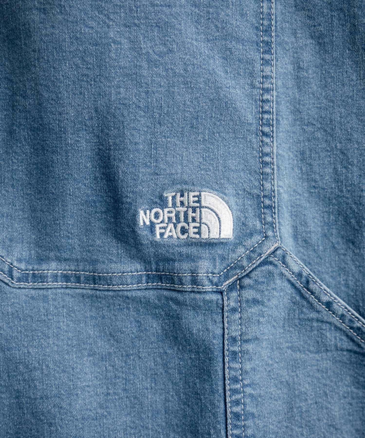 THE NORTH FACE WHITE LABEL BRIS DENIM SHORTS ロゴ刺繍ワイドデニムイージーショートパンツ 16164