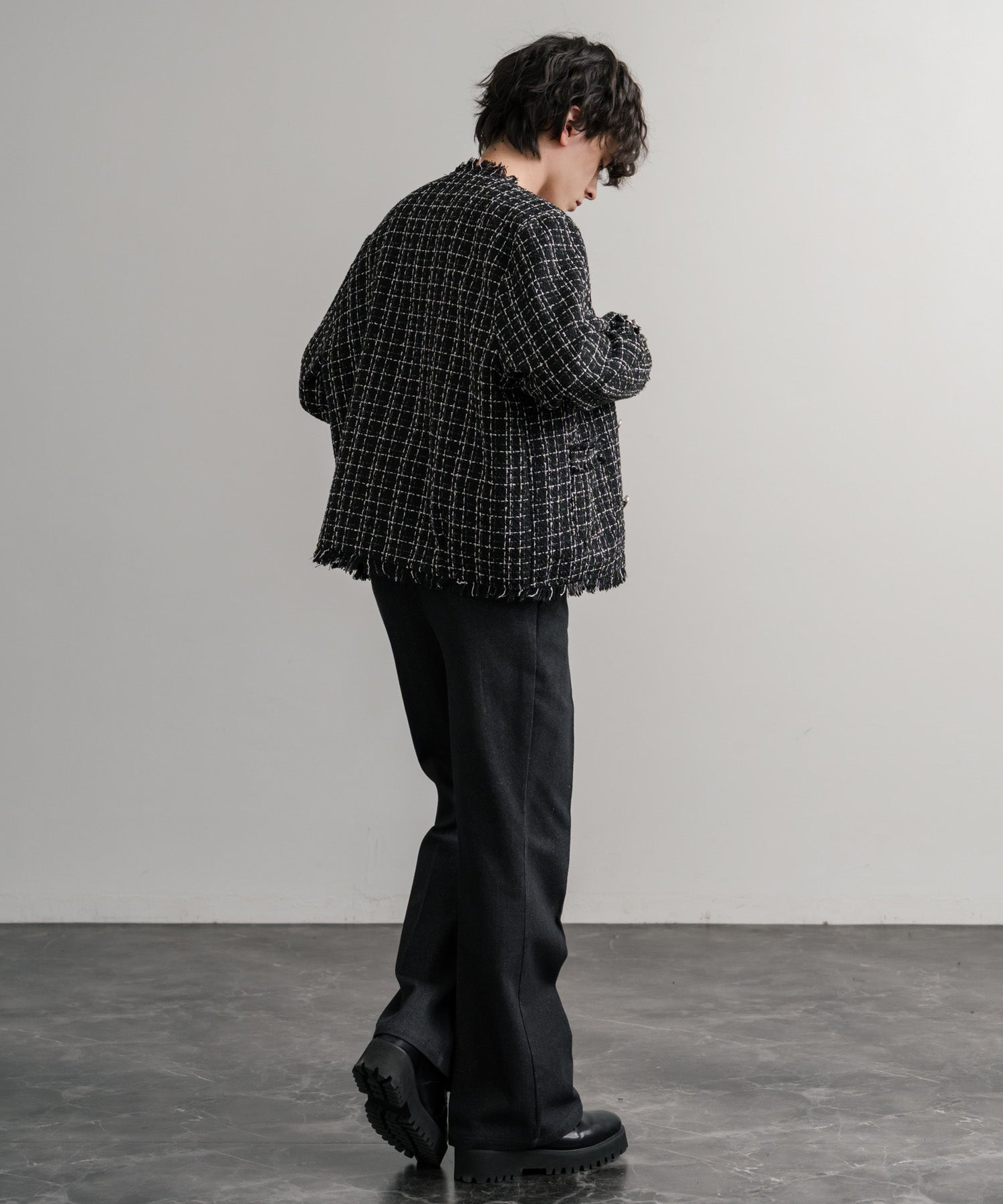 美品✨現行アナイ　バスケットステッチ　ノーカラージャケット　銀ボタン　M 黒 BPF01_10_10222110050_6500?$