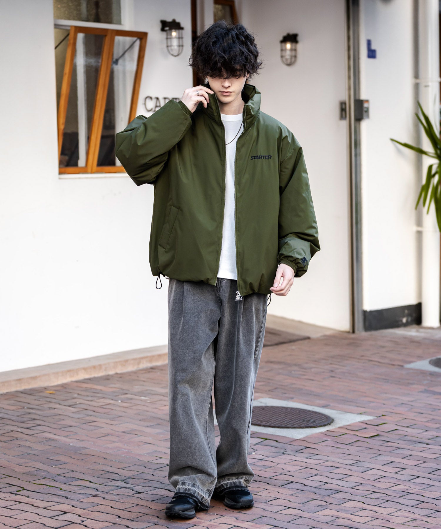 STARTER BLACK LABEL スターターブラックレーベル タスランファイバー中綿ワンポイントロゴ刺繍スタンドジャケット 15012