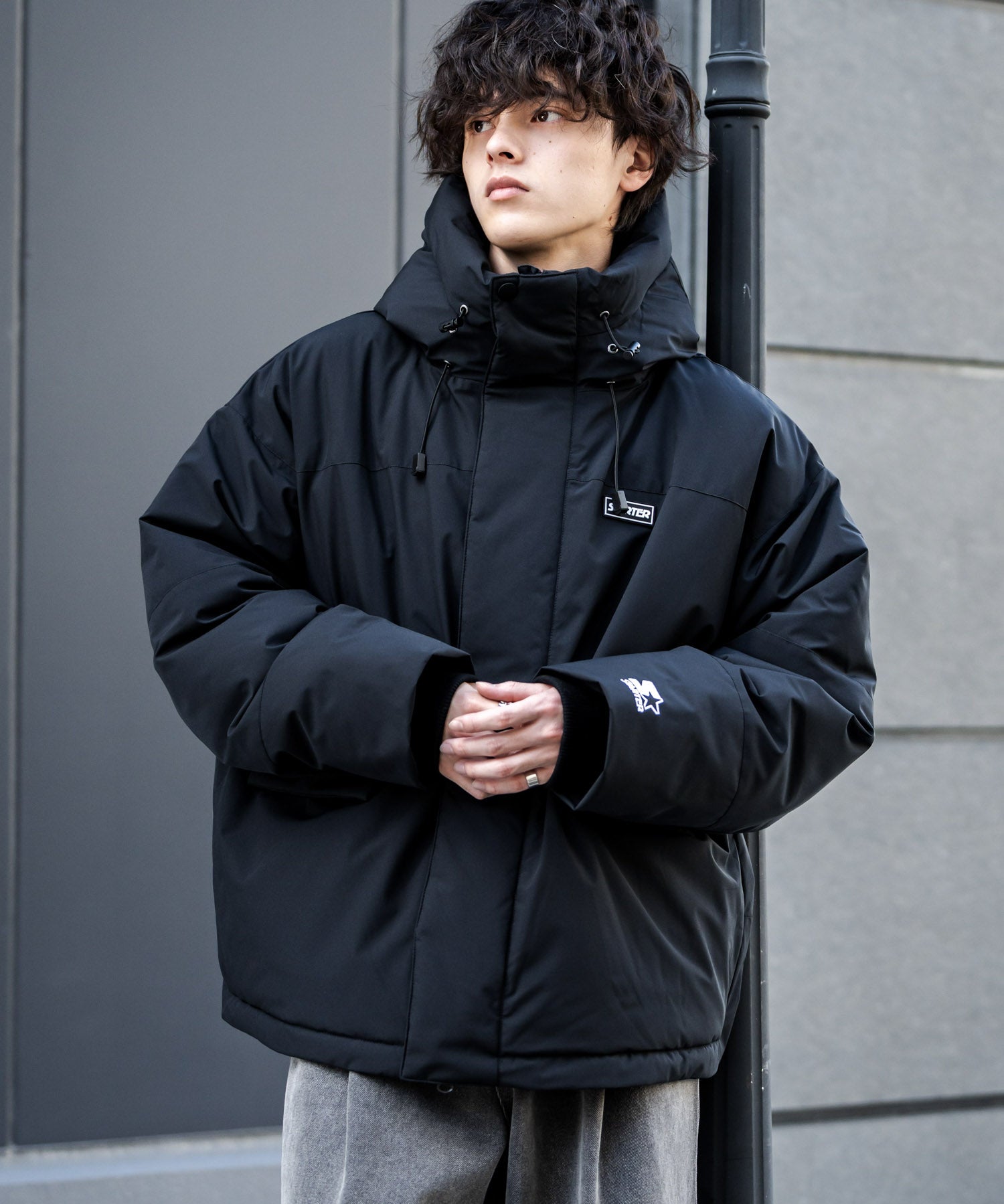 STARTER BLACK LABEL スターターブラックレーベル タスランファイバー中綿ワンポイントロゴ刺繍フードジャケット 15013