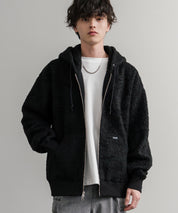 HUF ハフ CORSO HEAVYWEIGHT F/Z HOODIE オーバーサイズヘビーウェイトダブルジップボアフリースパーカー 15018