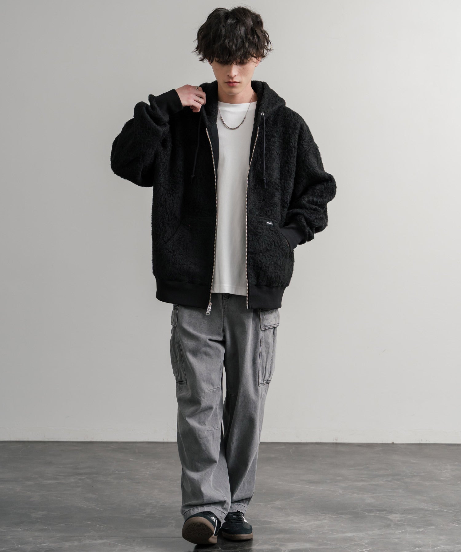 HUF ハフ CORSO HEAVYWEIGHT F/Z HOODIE オーバーサイズヘビーウェイトダブルジップボアフリースパーカー 15018