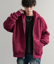 HUF ハフ CORSO HEAVYWEIGHT F/Z HOODIE オーバーサイズヘビーウェイトダブルジップボアフリースパーカー 15018