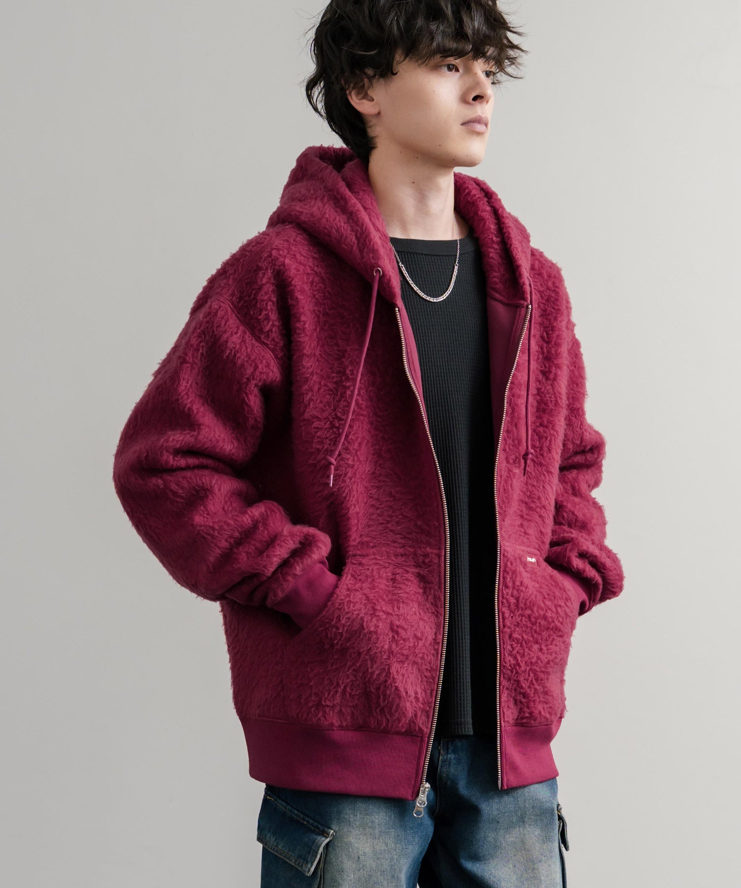 HUF ハフ CORSO HEAVYWEIGHT F/Z HOODIE オーバーサイズヘビーウェイトダブルジップボアフリースパーカー 15018