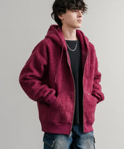 HUF ハフ CORSO HEAVYWEIGHT F/Z HOODIE オーバーサイズヘビーウェイトダブルジップボアフリースパーカー 15018