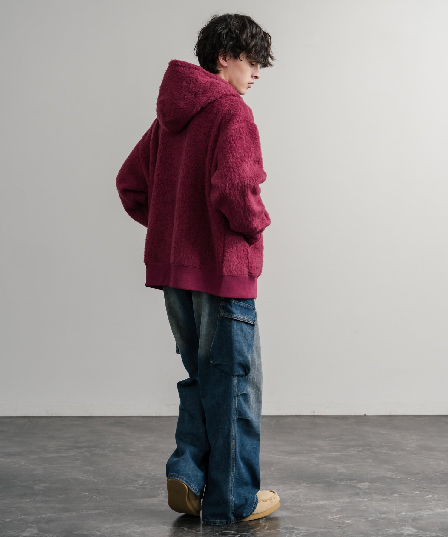 HUF ハフ CORSO HEAVYWEIGHT F/Z HOODIE オーバーサイズヘビーウェイトダブルジップボアフリースパーカー 15018