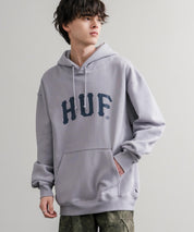 HUF ハフ ARCH P/O HOODIE オーバーサイズアーチロゴプリント裏起毛プルオーバーパーカー 15020