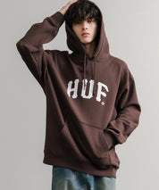 HUF ハフ ARCH P/O HOODIE オーバーサイズアーチロゴプリント裏起毛プルオーバーパーカー 15020