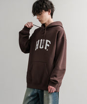 HUF ハフ ARCH P/O HOODIE オーバーサイズアーチロゴプリント裏起毛プルオーバーパーカー 15020