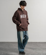 HUF ハフ ARCH P/O HOODIE オーバーサイズアーチロゴプリント裏起毛プルオーバーパーカー 15020