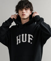 HUF ハフ ARCH P/O HOODIE オーバーサイズアーチロゴプリント裏起毛プルオーバーパーカー 15020