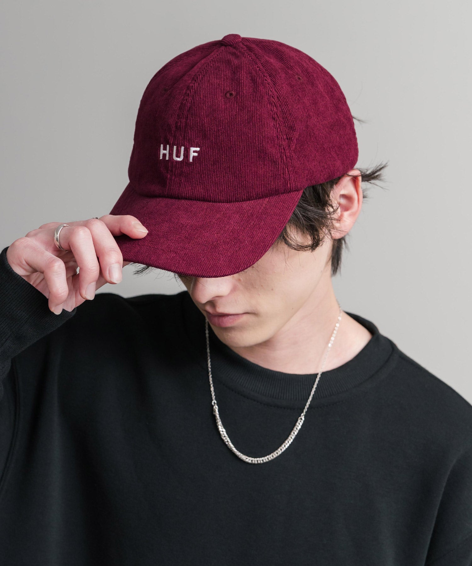 HUF ハフ OG CORDUROY 6-PANEL CV HAT ワンポイントロゴ刺繍コーデュロイキャップ 15022