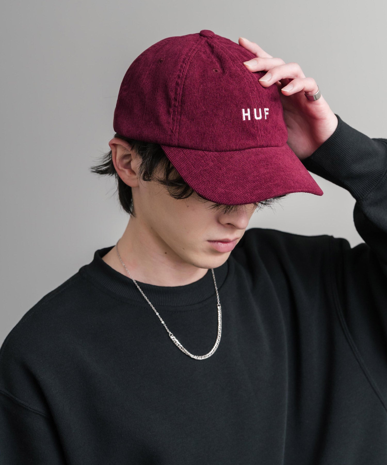 HUF ハフ OG CORDUROY 6-PANEL CV HAT ワンポイントロゴ刺繍コーデュロイキャップ 15022