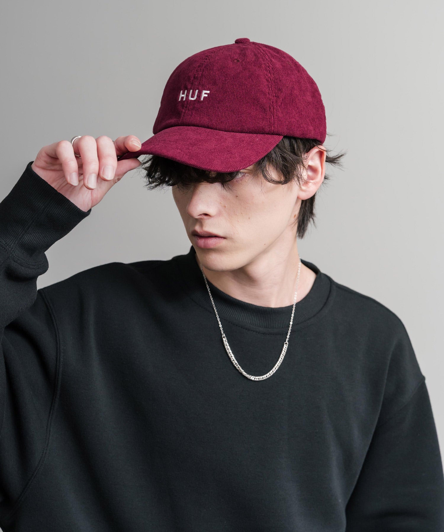 HUF ハフ OG CORDUROY 6-PANEL CV HAT ワンポイントロゴ刺繍コーデュロイキャップ 15022