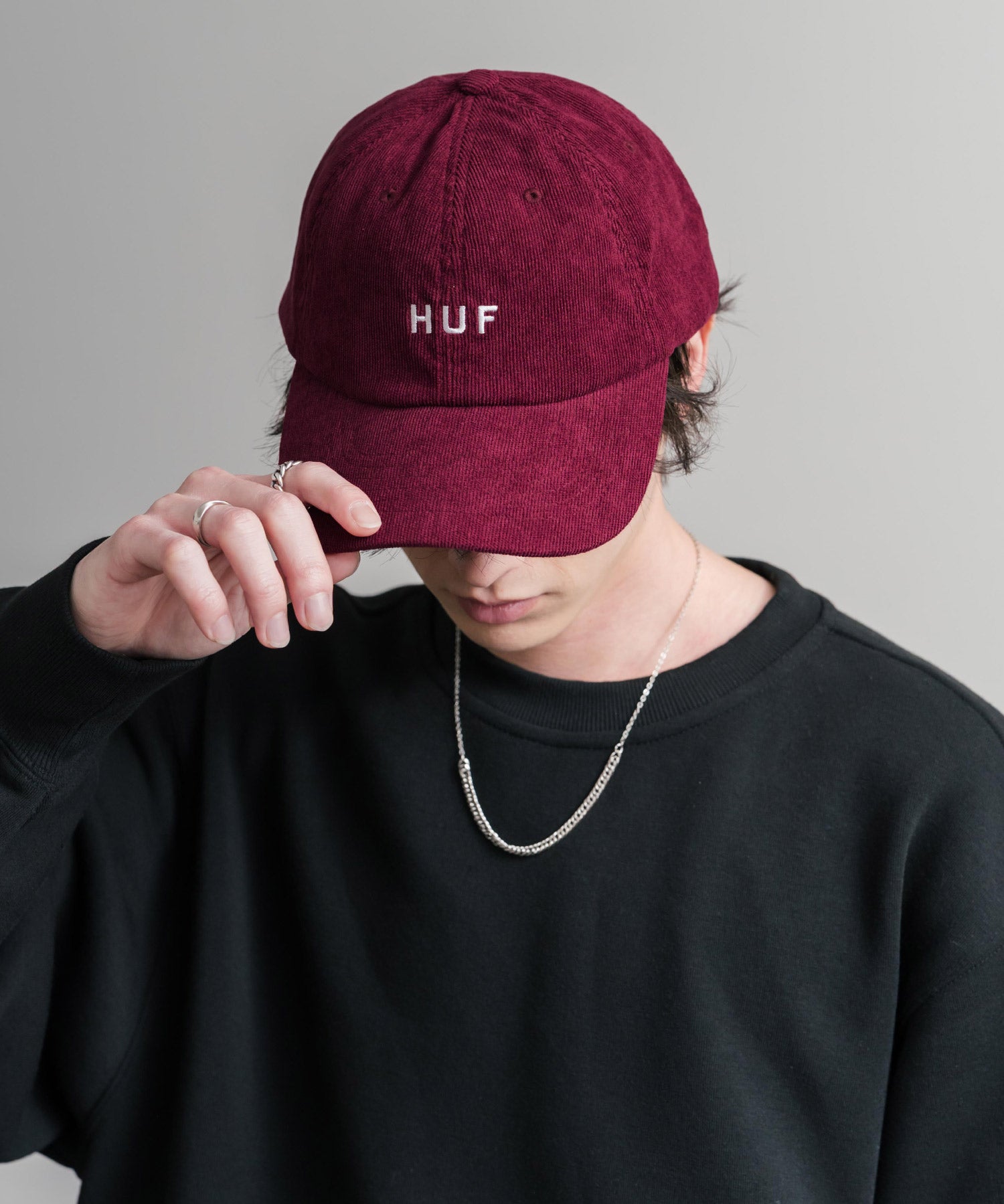 HUF ハフ OG CORDUROY 6-PANEL CV HAT ワンポイントロゴ刺繍コーデュロイキャップ 15022