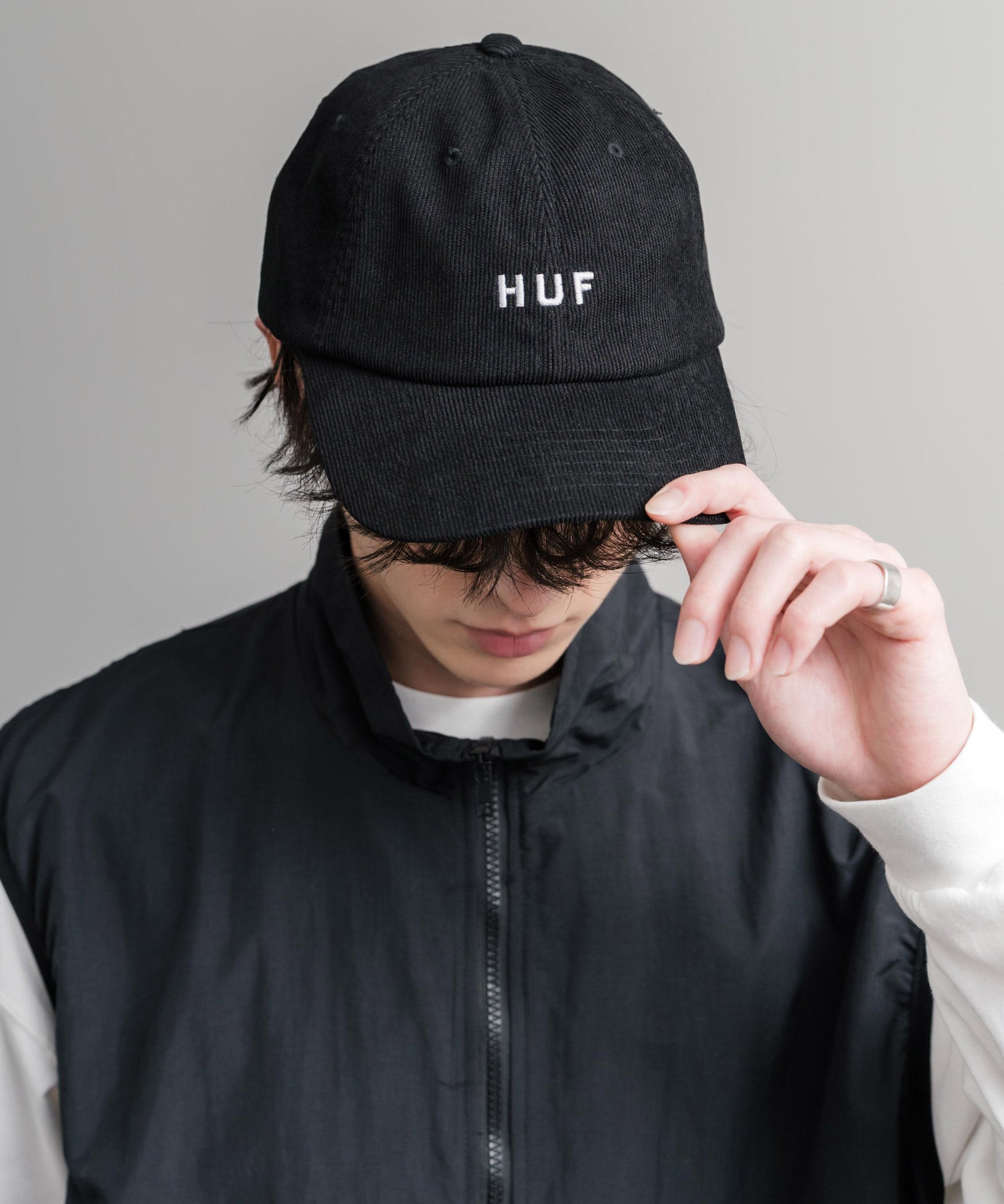 HUF ハフ OG CORDUROY 6-PANEL CV HAT ワンポイントロゴ刺繍コーデュロイキャップ 15022
