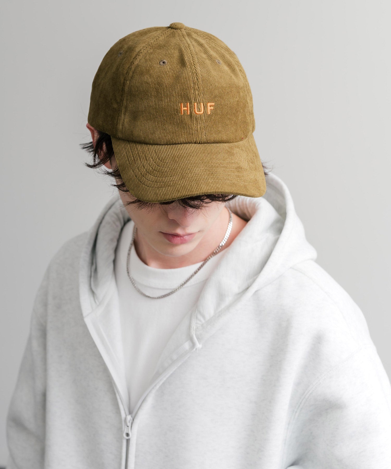 HUF ハフ OG CORDUROY 6-PANEL CV HAT ワンポイントロゴ刺繍コーデュロイキャップ 15022