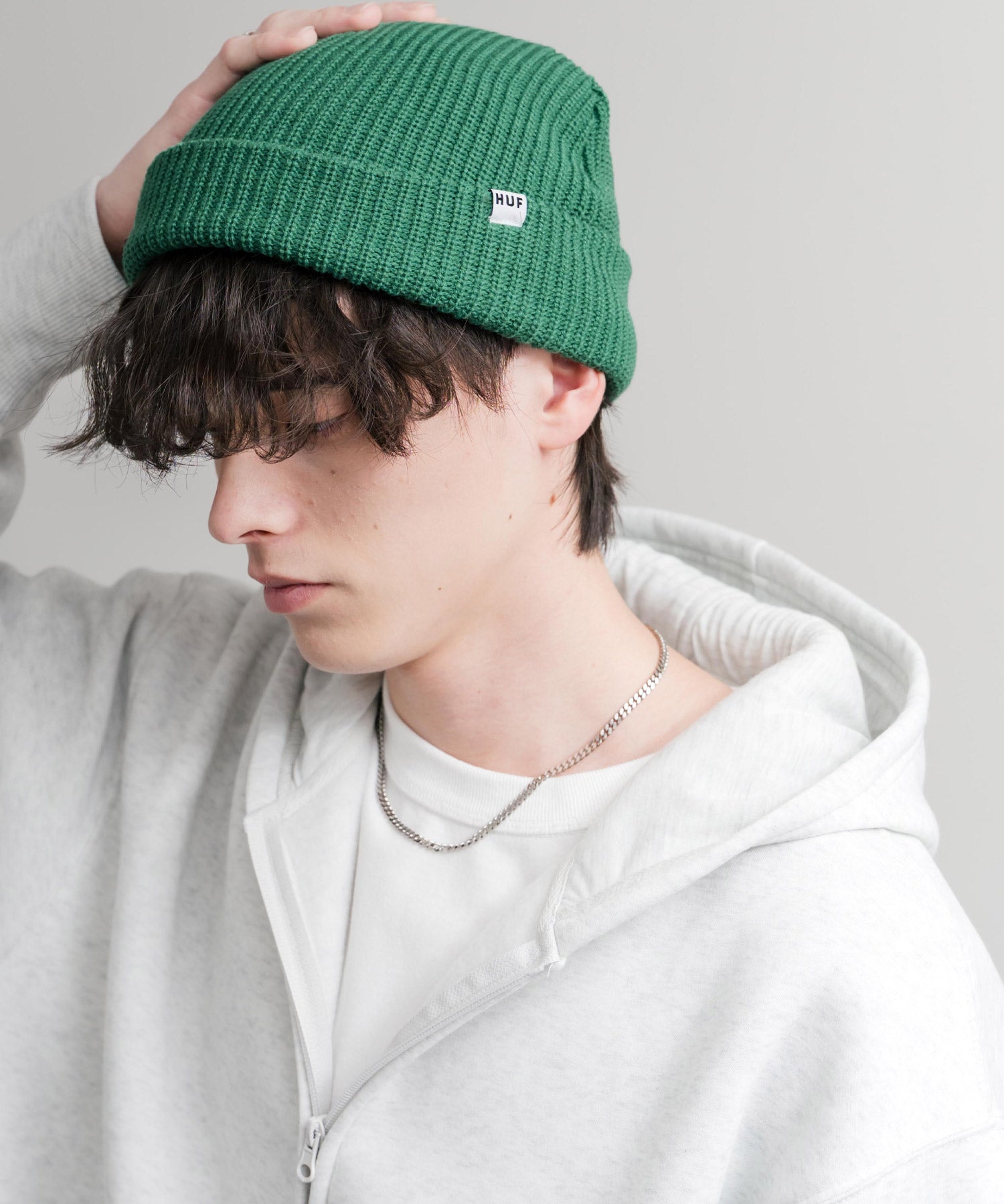 HUF ハフ USUAL CUFF BEANIE ワンポイントフラッグラベルニット帽/ビーニー 15023