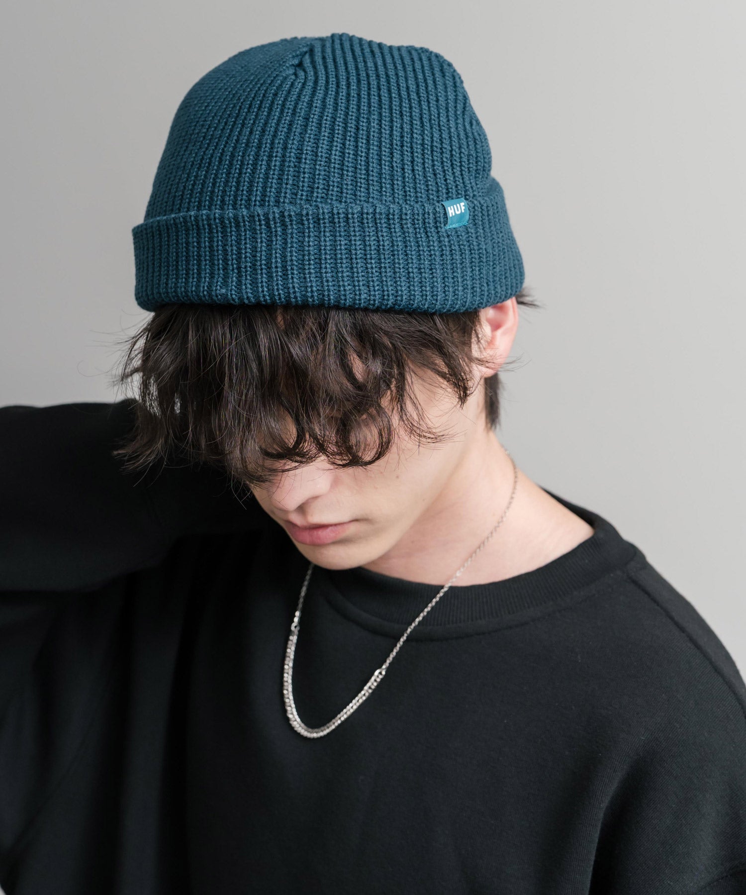 HUF ハフ USUAL CUFF BEANIE ワンポイントフラッグラベルニット帽/ビーニー 15023