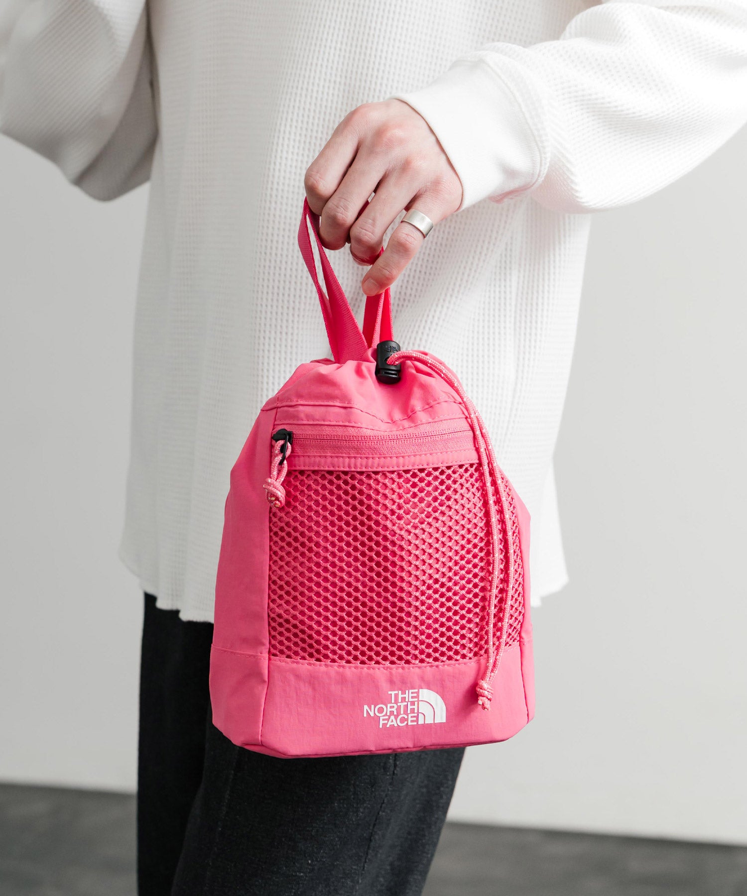 新色追加 日本未展開モデル THE NORTH FACE ザ・ノースフェイス WHITE LABEL LINDEN MESH BUCKET BAG MINI 2WAYバケットバッグミニ 韓国限定 15051