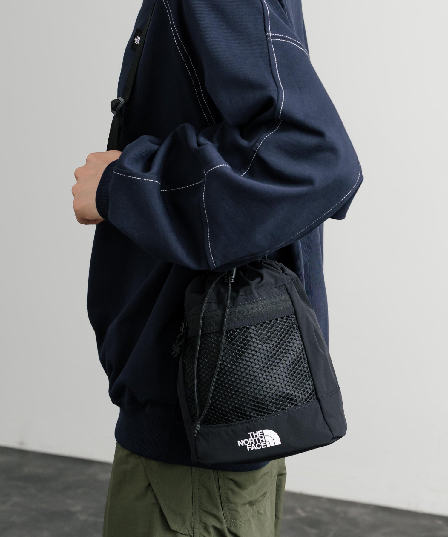 新色追加 日本未展開モデル THE NORTH FACE ザ・ノースフェイス WHITE LABEL LINDEN MESH BUCKET BAG MINI 2WAYバケットバッグミニ 韓国限定 15051