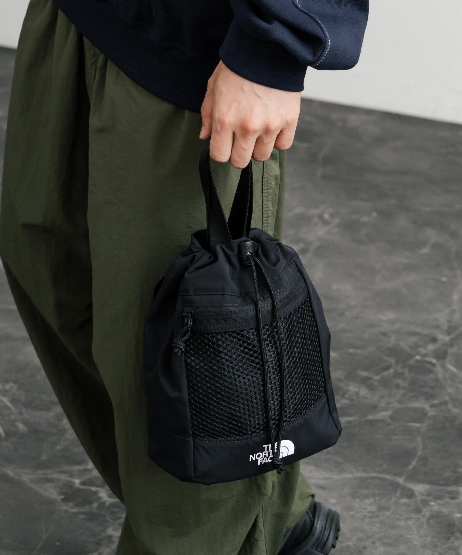 新色追加 日本未展開モデル THE NORTH FACE ザ・ノースフェイス WHITE LABEL LINDEN MESH BUCKET BAG MINI 2WAYバケットバッグミニ 韓国限定 15051