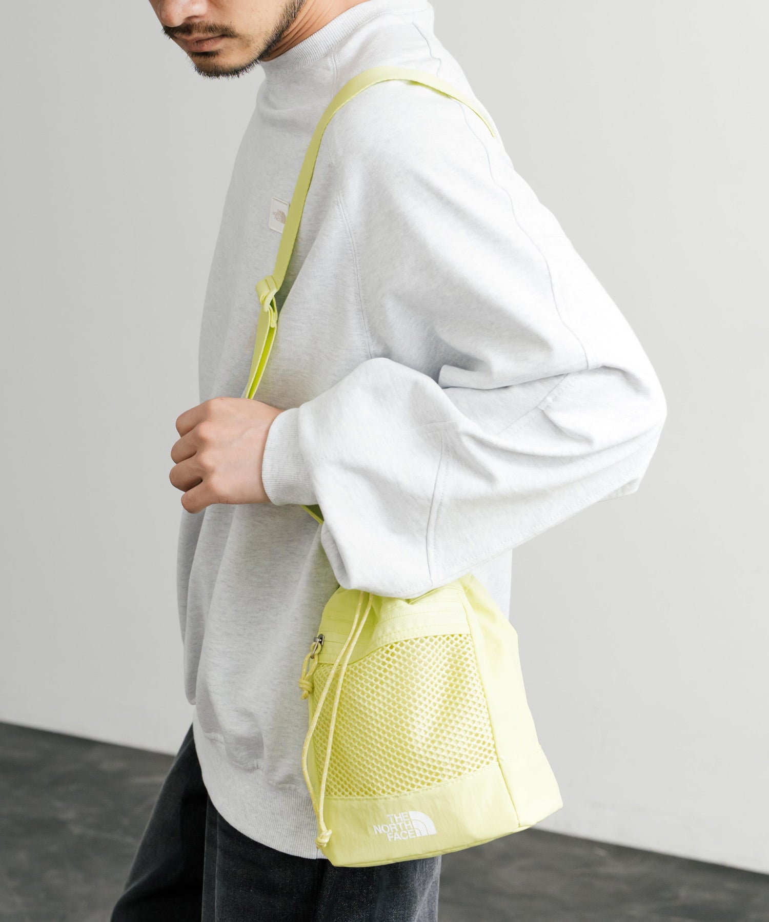 新色追加 日本未展開モデル THE NORTH FACE ザ・ノースフェイス WHITE LABEL LINDEN MESH BUCKET BAG MINI 2WAYバケットバッグミニ 韓国限定 15051