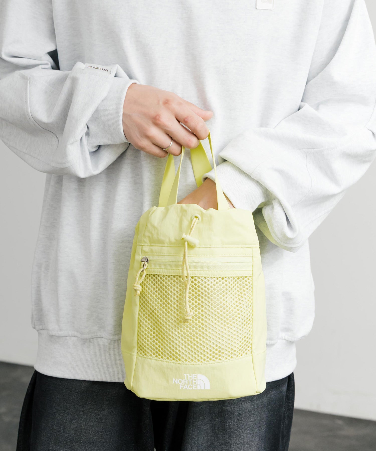 新色追加 日本未展開モデル THE NORTH FACE ザ・ノースフェイス WHITE LABEL LINDEN MESH BUCKET BAG MINI 2WAYバケットバッグミニ 韓国限定 15051