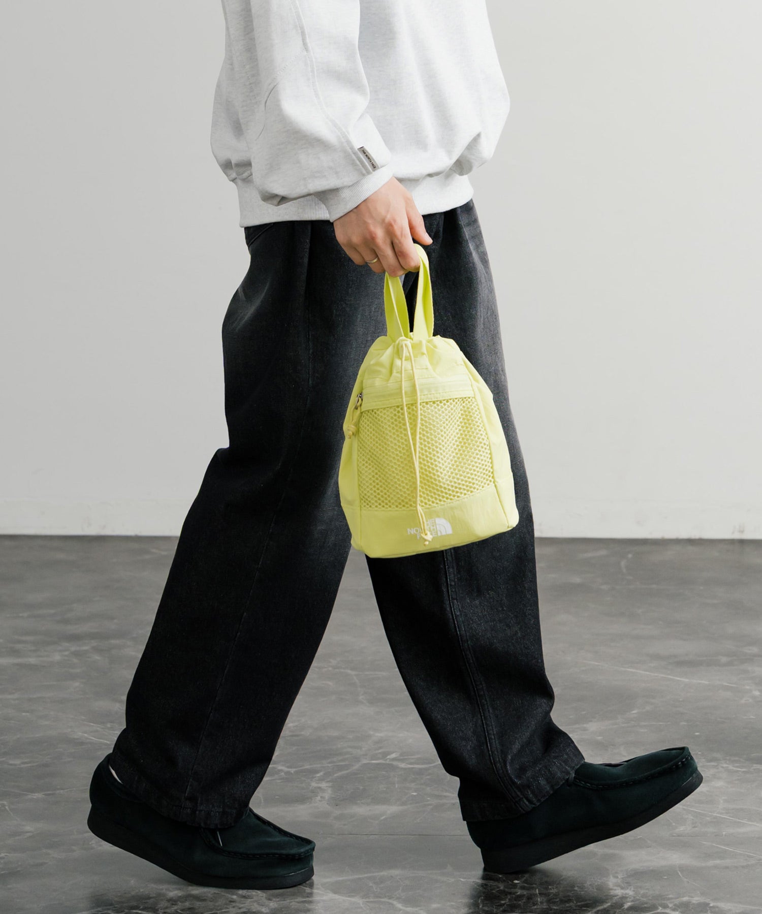 新色追加 日本未展開モデル THE NORTH FACE ザ・ノースフェイス WHITE LABEL LINDEN MESH BUCKET BAG MINI 2WAYバケットバッグミニ 韓国限定 15051
