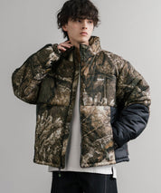 HUF ハフ SEQUOIA PUFFER JACKET REALTREE SEQUOIA PUFFER オーバーサイズワンポイントロゴ中綿ジャケット 15056