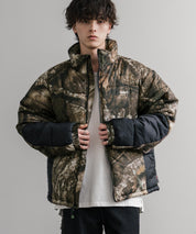 HUF ハフ SEQUOIA PUFFER JACKET REALTREE SEQUOIA PUFFER オーバーサイズワンポイントロゴ中綿ジャケット 15056