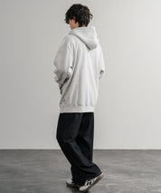 HUF ハフ ALL CAPS F/Z HOODIE オーバーサイズ裏起毛ワンポイントロゴ刺繍フルジップパーカー 15058